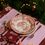 Lot de 2 sets de table rayés 一 Rose/grenade