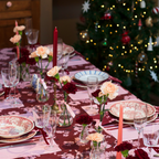 Lot de 2 sets de table rayés 一 Rose/grenade