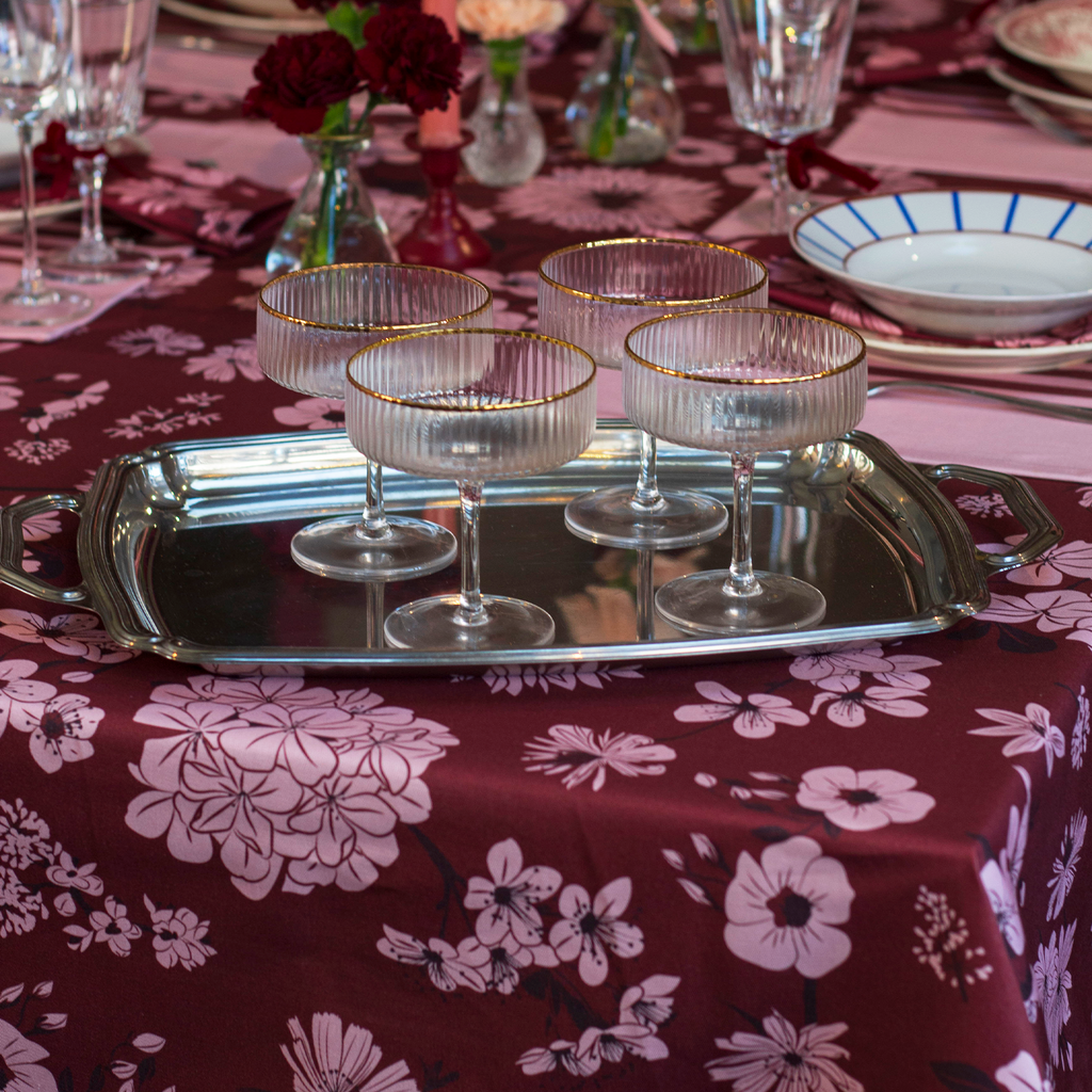 Parure de table serviettes, sets rayés et nappe 一 Grenade