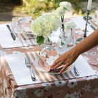 Lot de 2 sets de table rayés 一 Écru/cappuccino