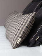 Housse de coussin — Vichy signature Brun fumé/grège