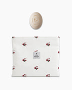 Assortiment pochette plate & savon — Roseraie blanc coton