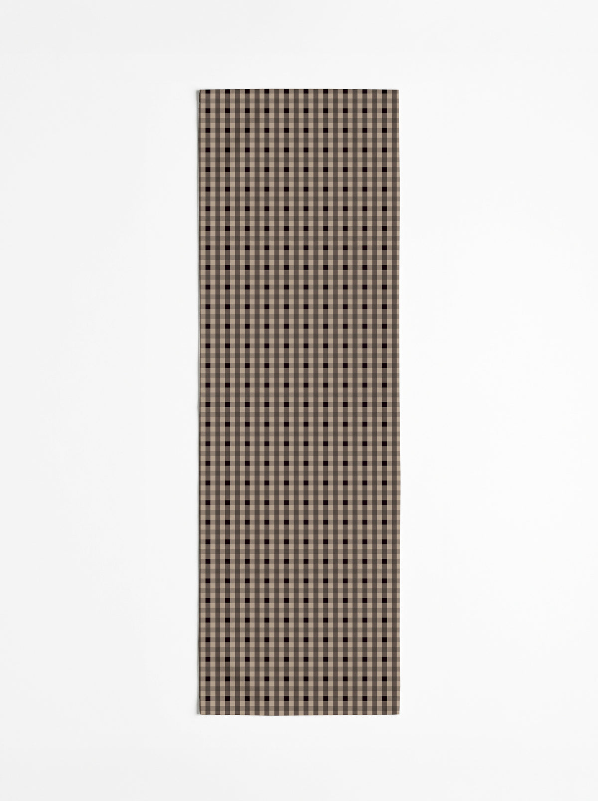 Chemin de table — Vichy signature Brun fumé/grège