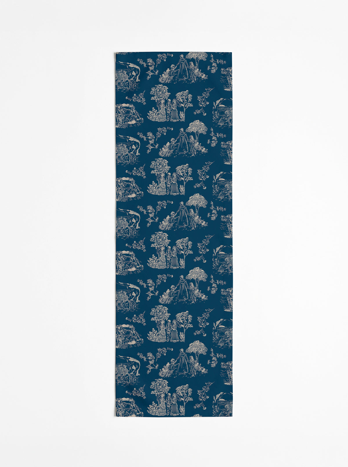 Chemin de table Chroniques de Biarritz — Bleu minéral/crème