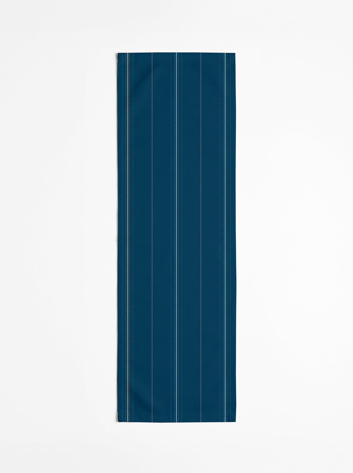 Chemin de table — Rayure cadencée Bleu minéral/crème