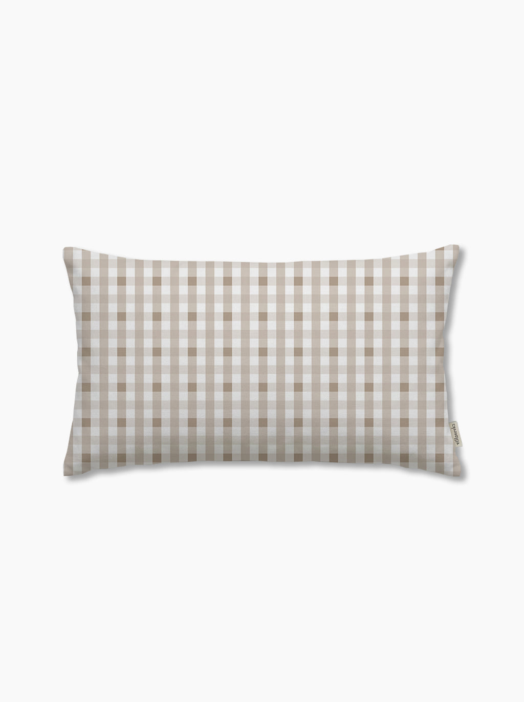 Housse de coussin — Vichy signature Grège/crème