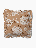Housse de coussin à volants Fleurs de Bach — Cappuccino