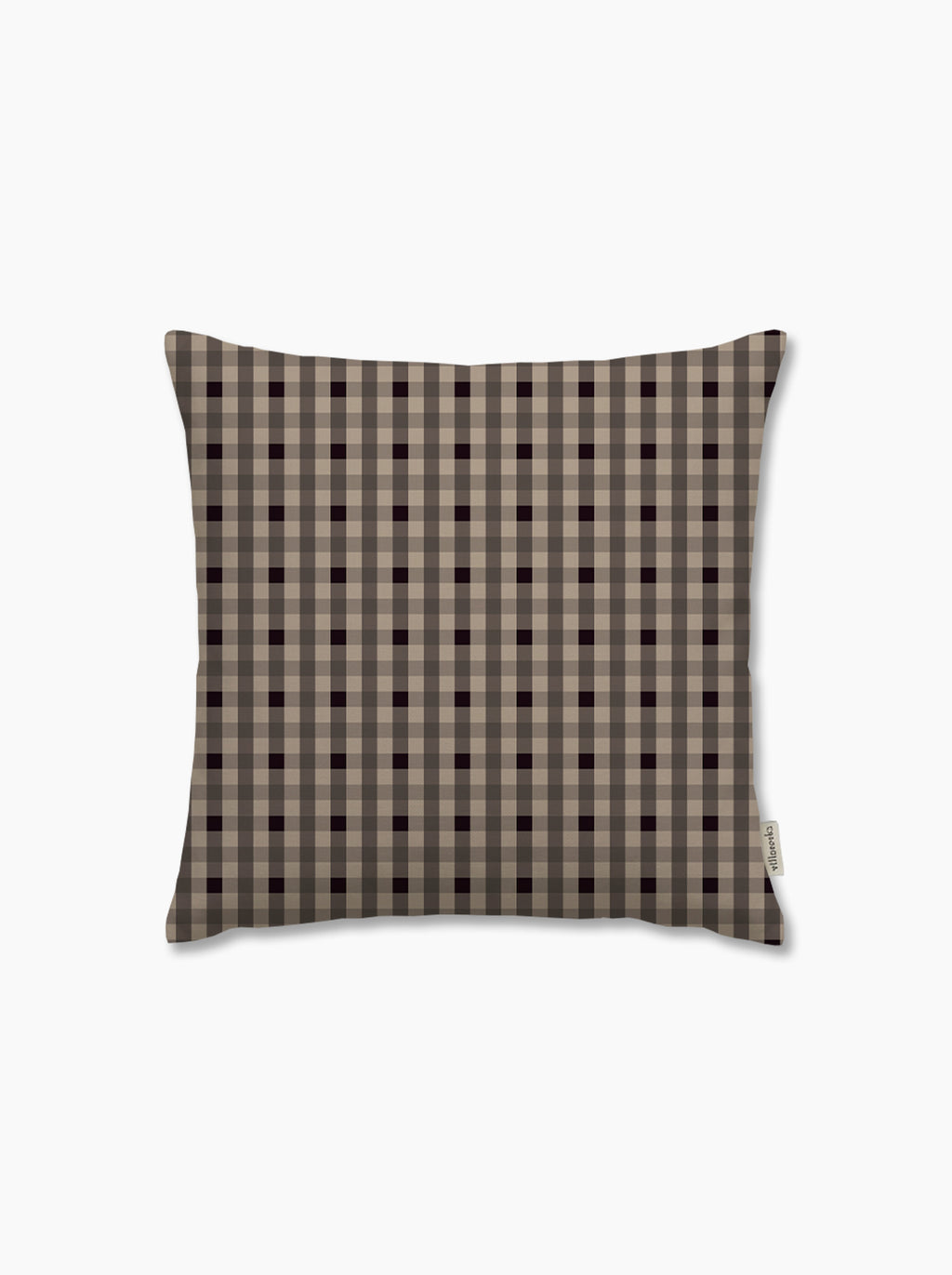Housse de coussin — Vichy signature Brun fumé/grège