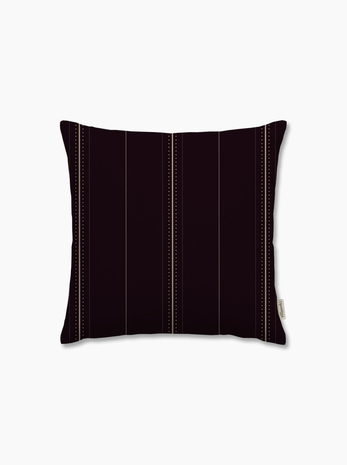 Housse de coussin — Rayure cadencée Brun fumé/crème