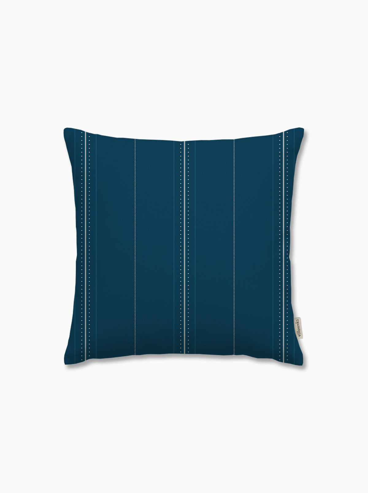 Housse de coussin — Rayure cadencée Bleu minéral/crème