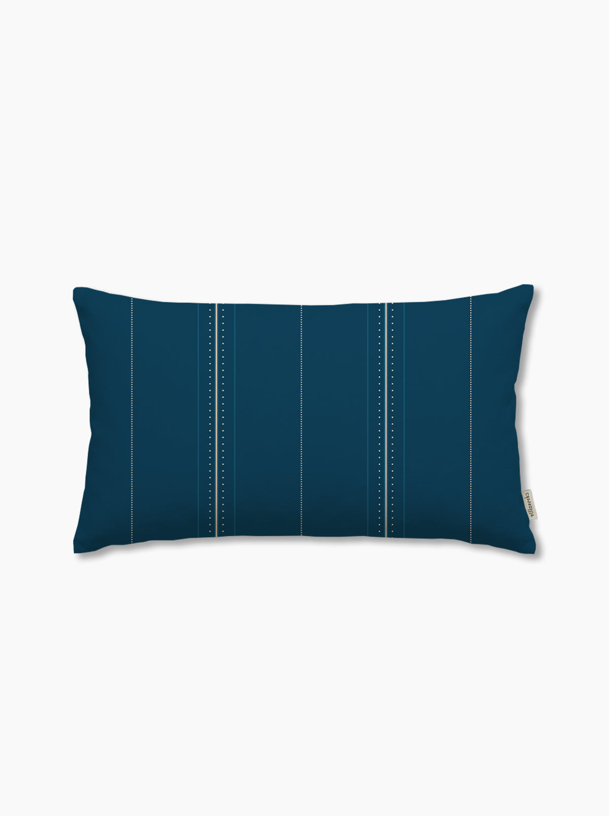 Housse de coussin — Rayure cadencée Bleu minéral/crème