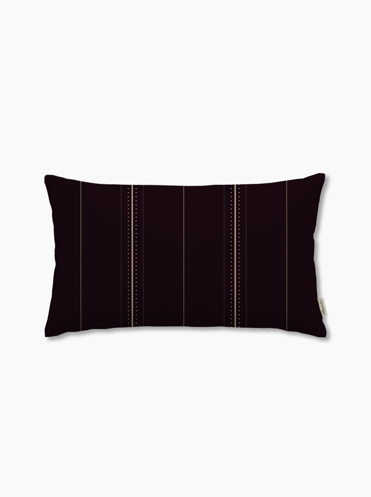 Housse de coussin — Rayure cadencée Brun fumé/crème