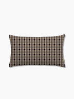 Housse de coussin — Vichy signature Brun fumé/grège