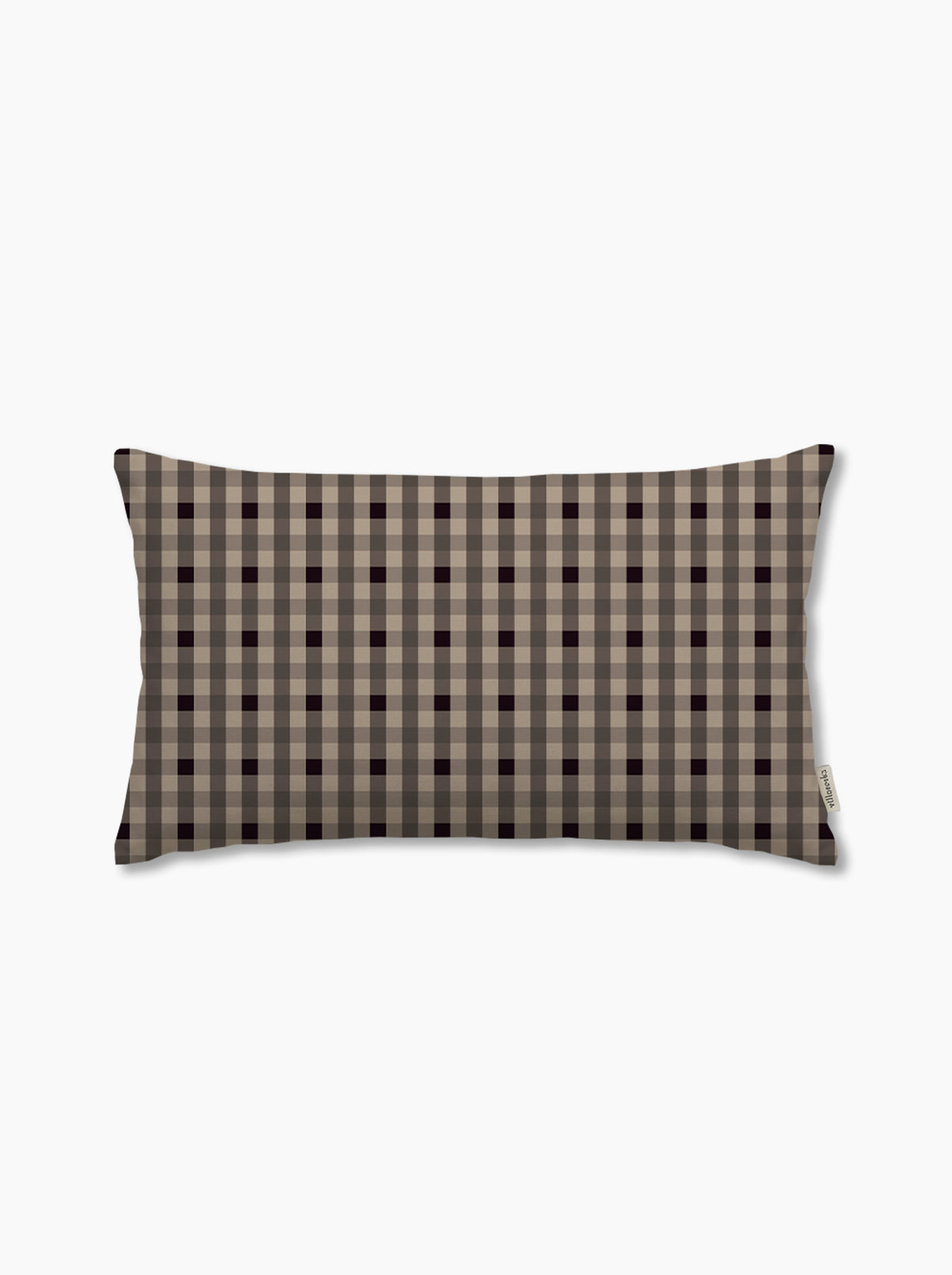 Housse de coussin — Vichy signature Brun fumé/grège