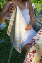 Lot de 2 serviettes — Rayures jaune/jaune pâle