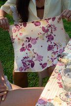 Lot de 2 serviettes — Roseraie jaune/rose