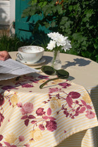 Lot de 2 serviettes — Roseraie jaune/rose