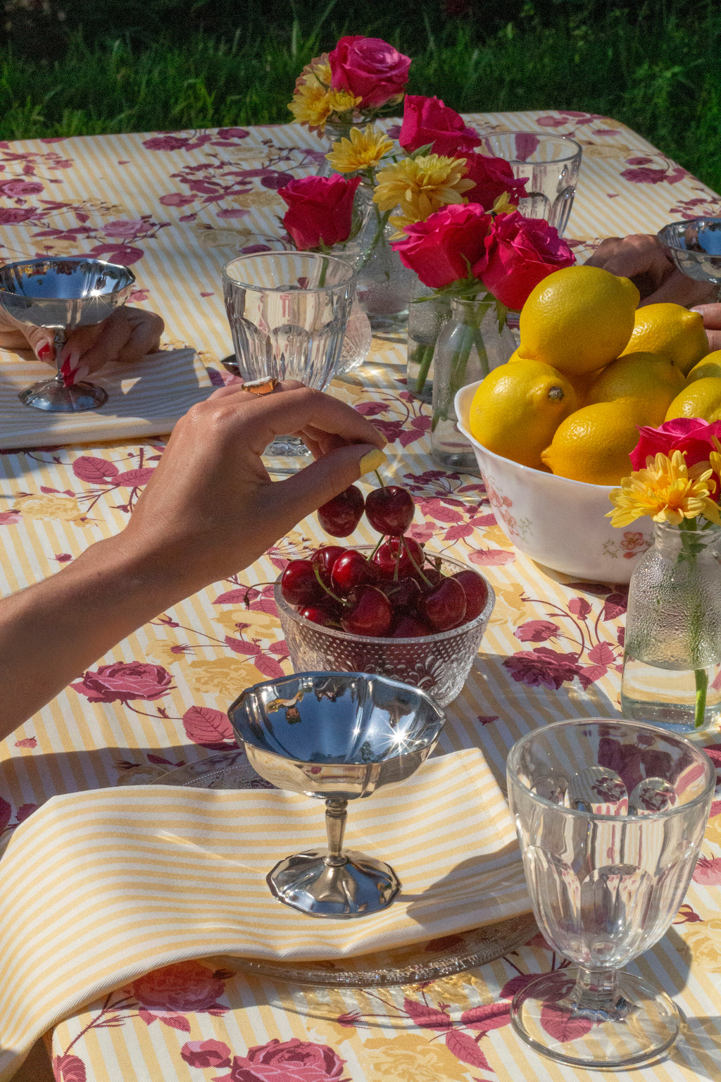 Nappe — Roseraie jaune/rose