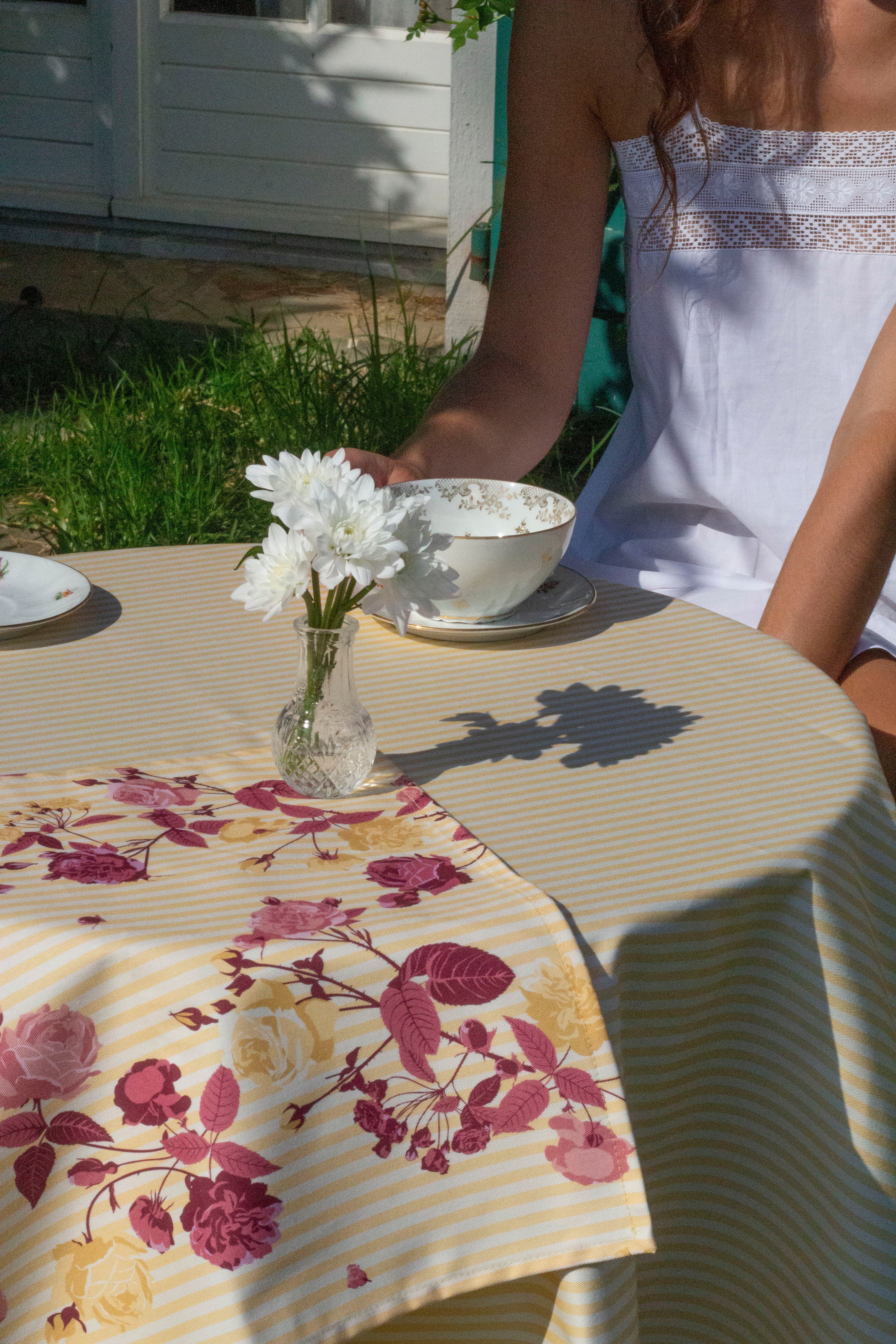 Nappe — Rayures jaune/jaune pâle