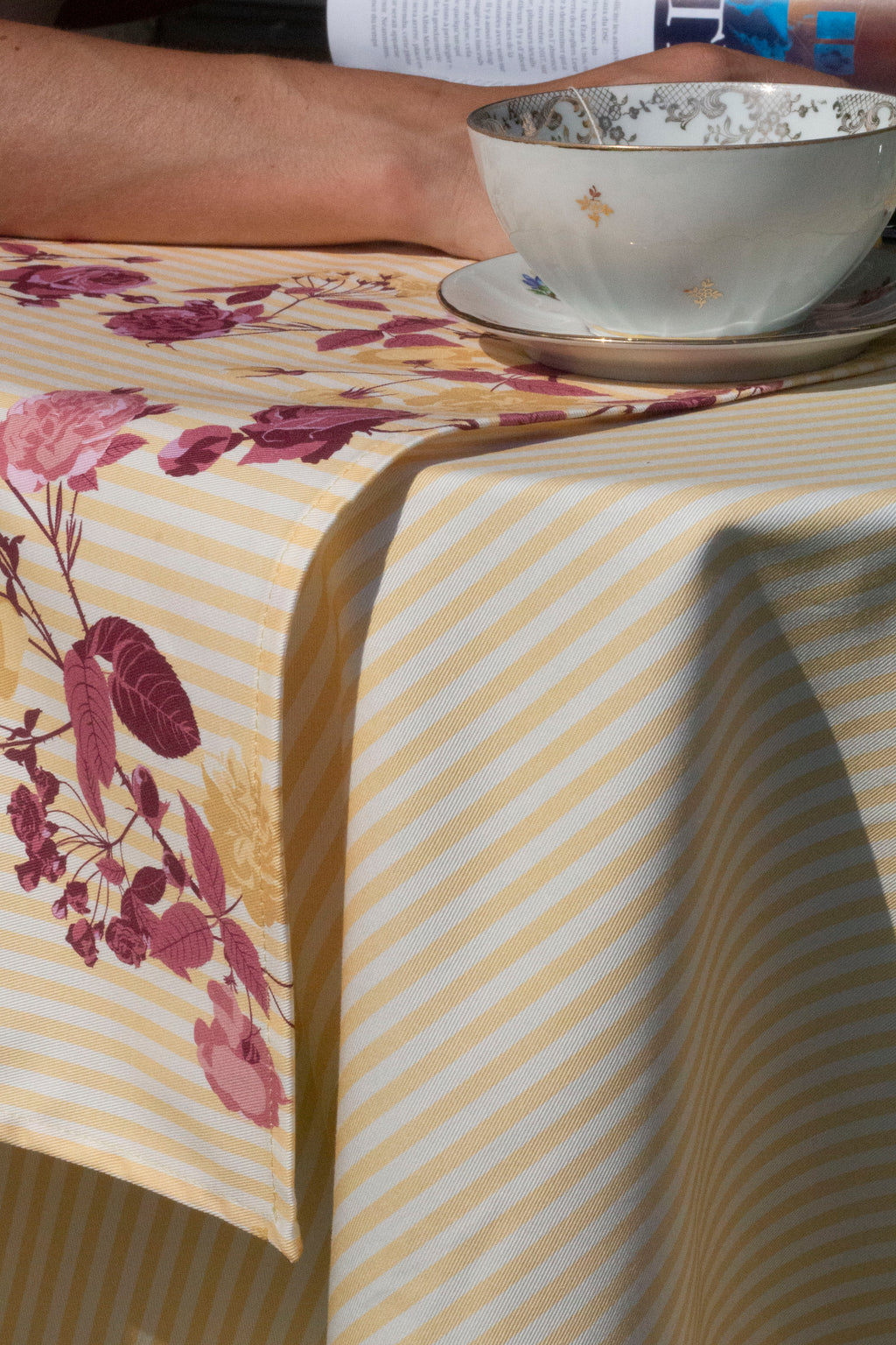 Nappe — Rayures jaune/jaune pâle