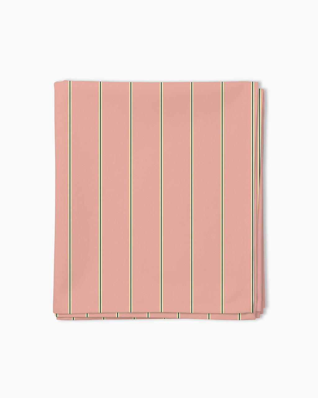 Nappe —  Corail poudré, rayures fines vert/jaune