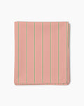 Nappe —  Corail poudré, rayures fines vert/jaune