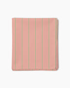 Nappe —  Corail poudré, rayures fines vert/jaune