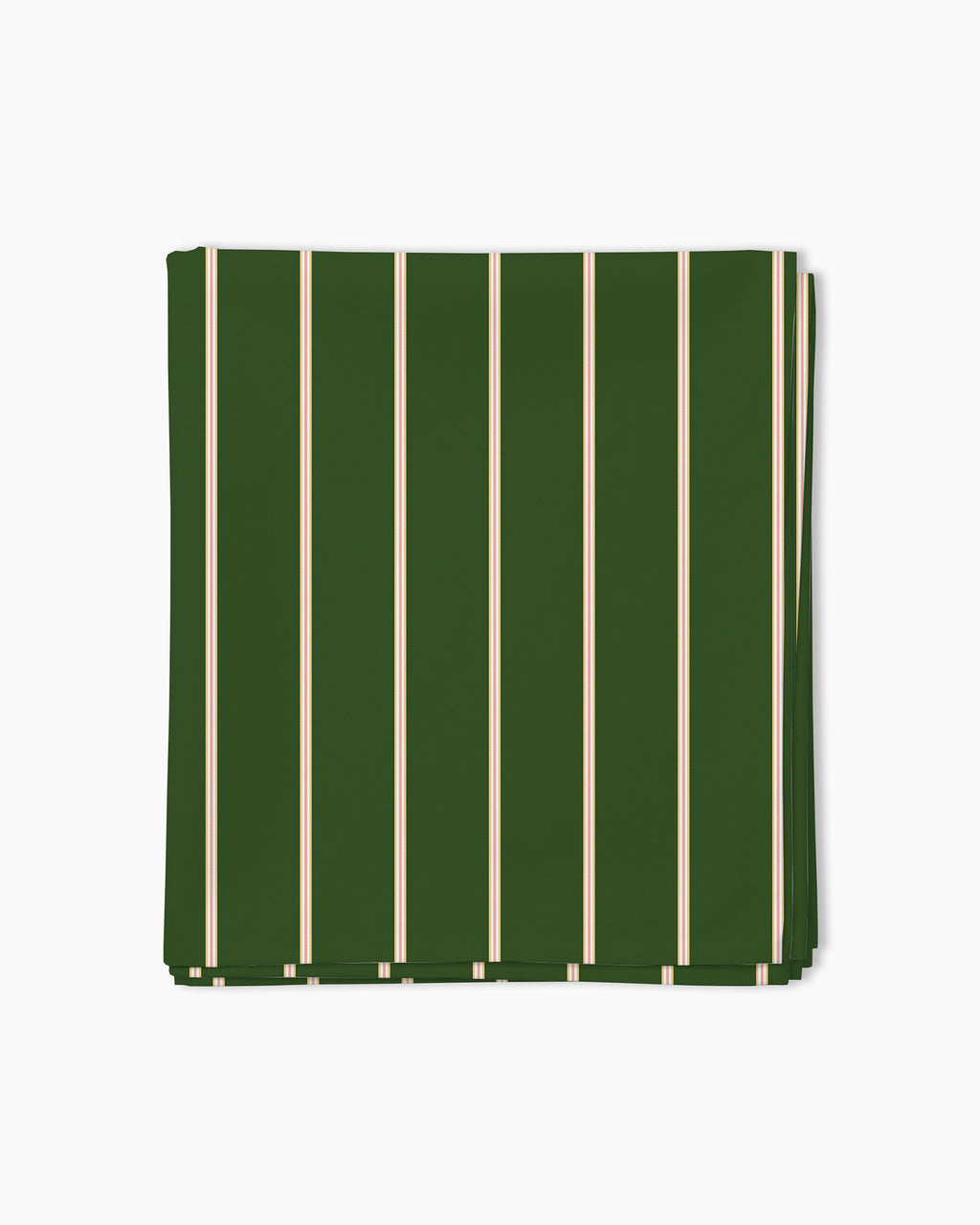 Nappe — Vert jardin, rayures fines corail poudré/jaune