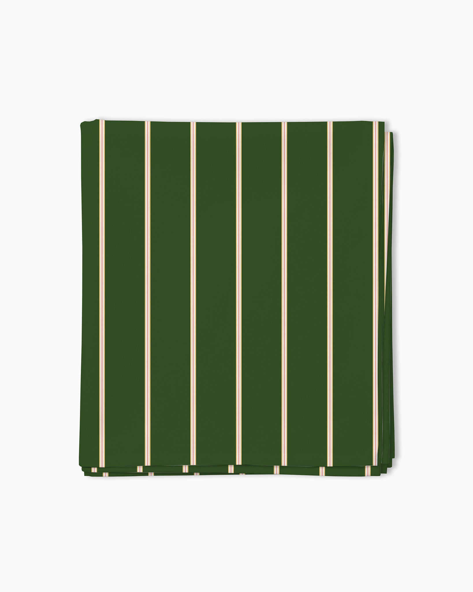 Nappe — Vert jardin, rayures fines corail poudré/jaune