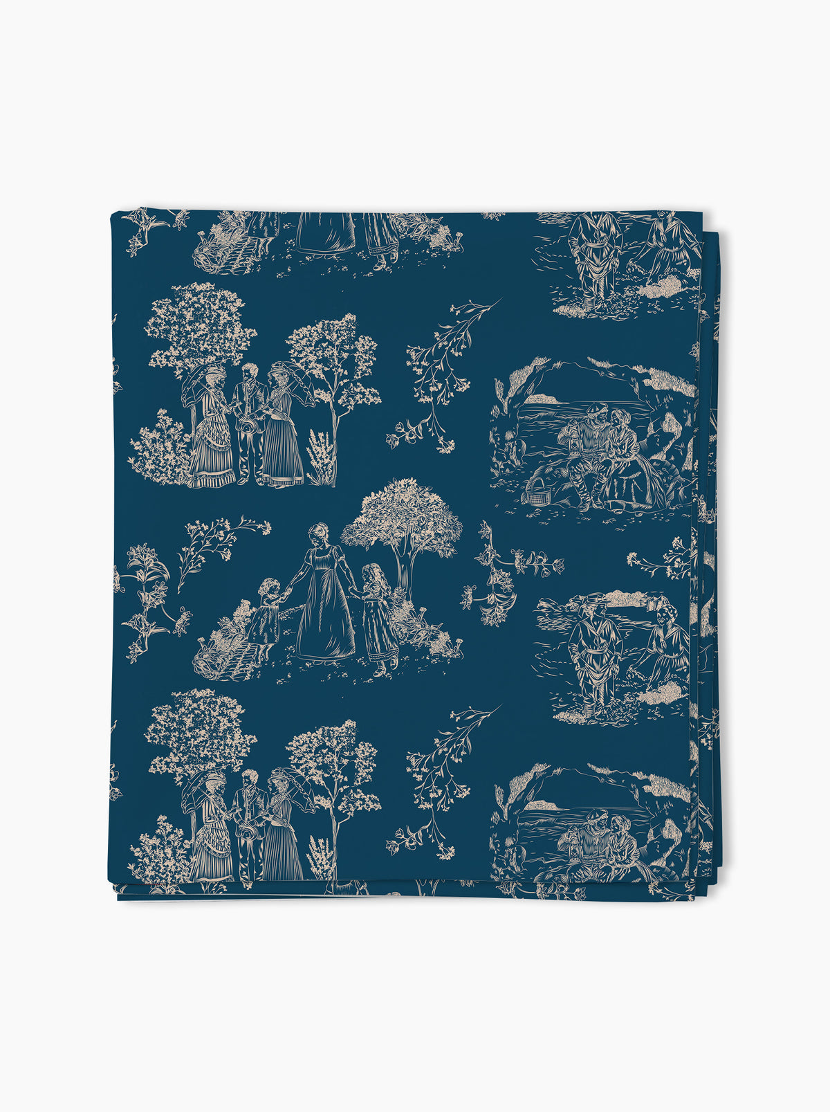 Nappe Chroniques de Biarritz — Bleu minéral/crème