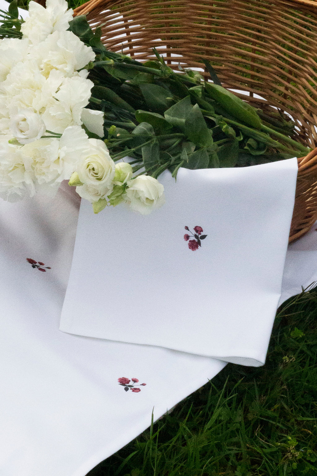 Lot de 2 sets de table — Roseraie blanc coton