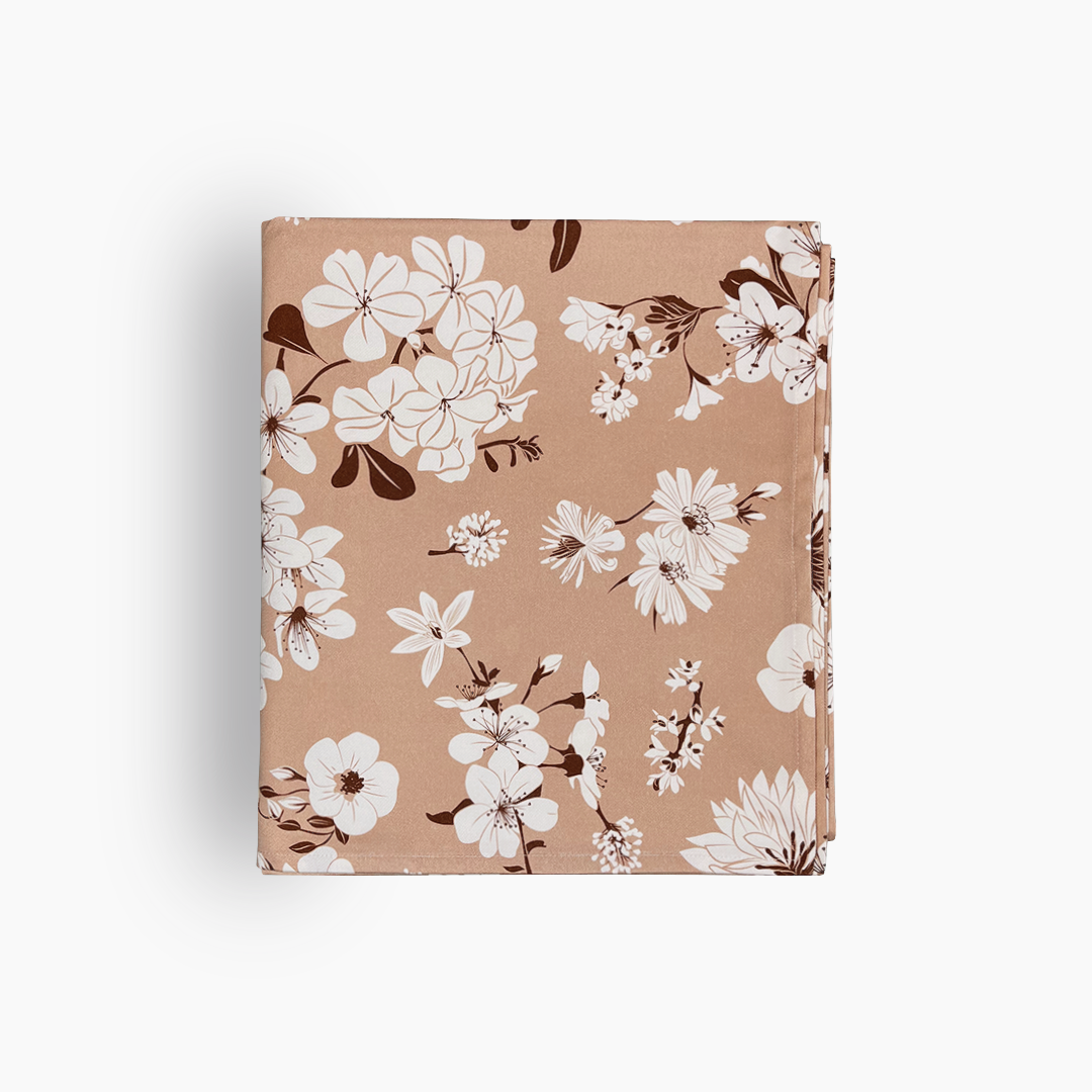 Nappe imprimé Fleurs de Bach 一 Cappuccino