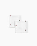 Lot de 2 serviettes — Roseraie blanc coton