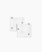 Lot de 2 serviettes — Roseraie blanc coton