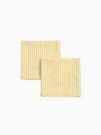 Lot de 2 serviettes — Rayures jaune/jaune pâle