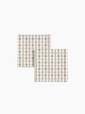 Lot de 2 serviettes — Vichy signature Grège/crème