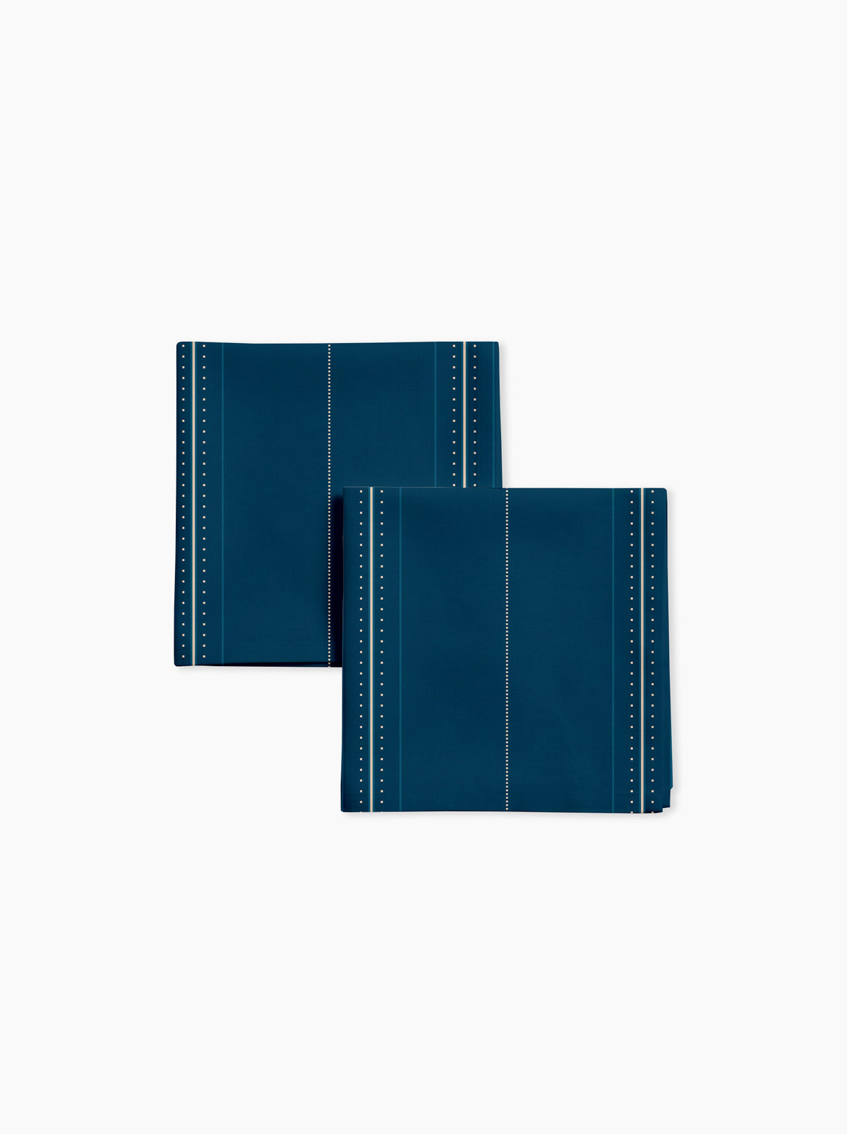 Lot de 2 serviettes — Rayure cadencée Bleu minéral/crème