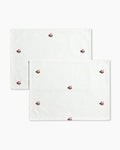 Lot de 2 sets de table — Roseraie blanc coton