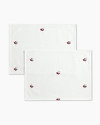 Lot de 2 sets de table — Roseraie blanc coton