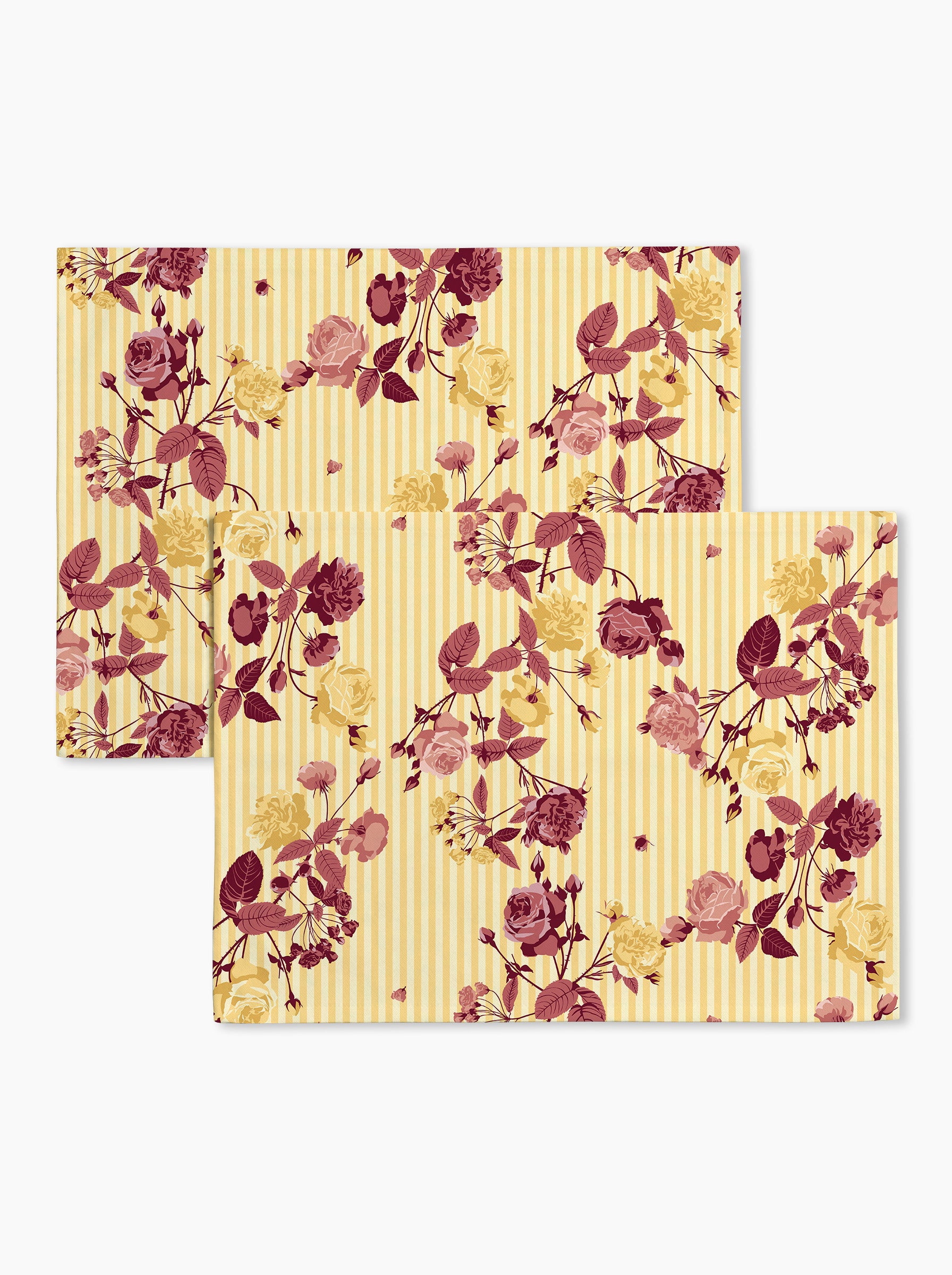 Lot de 2 sets de table — Roseraie jaune/rose