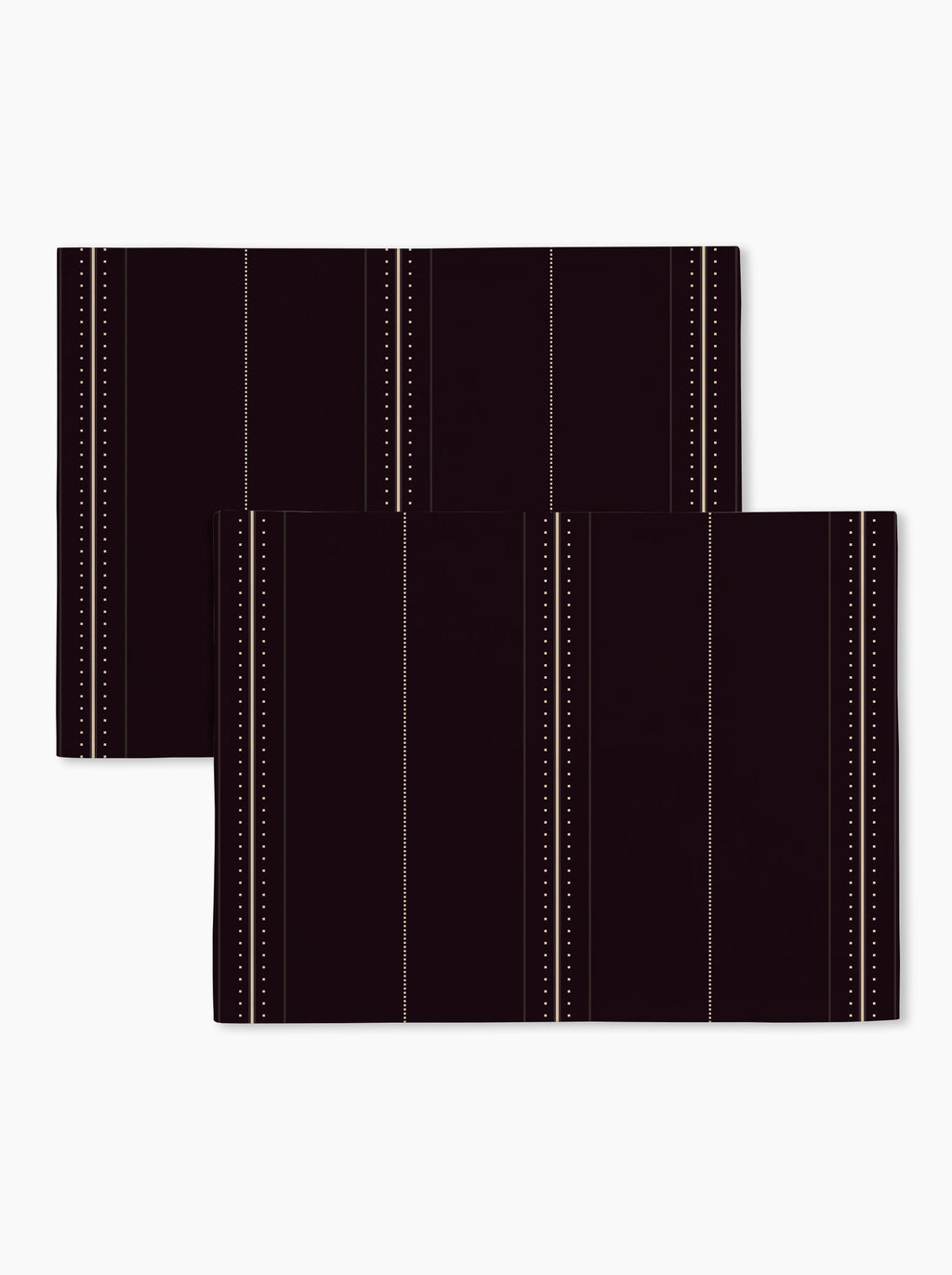 Lot de 2 sets de table — Rayure cadencée Brun fumé/crème