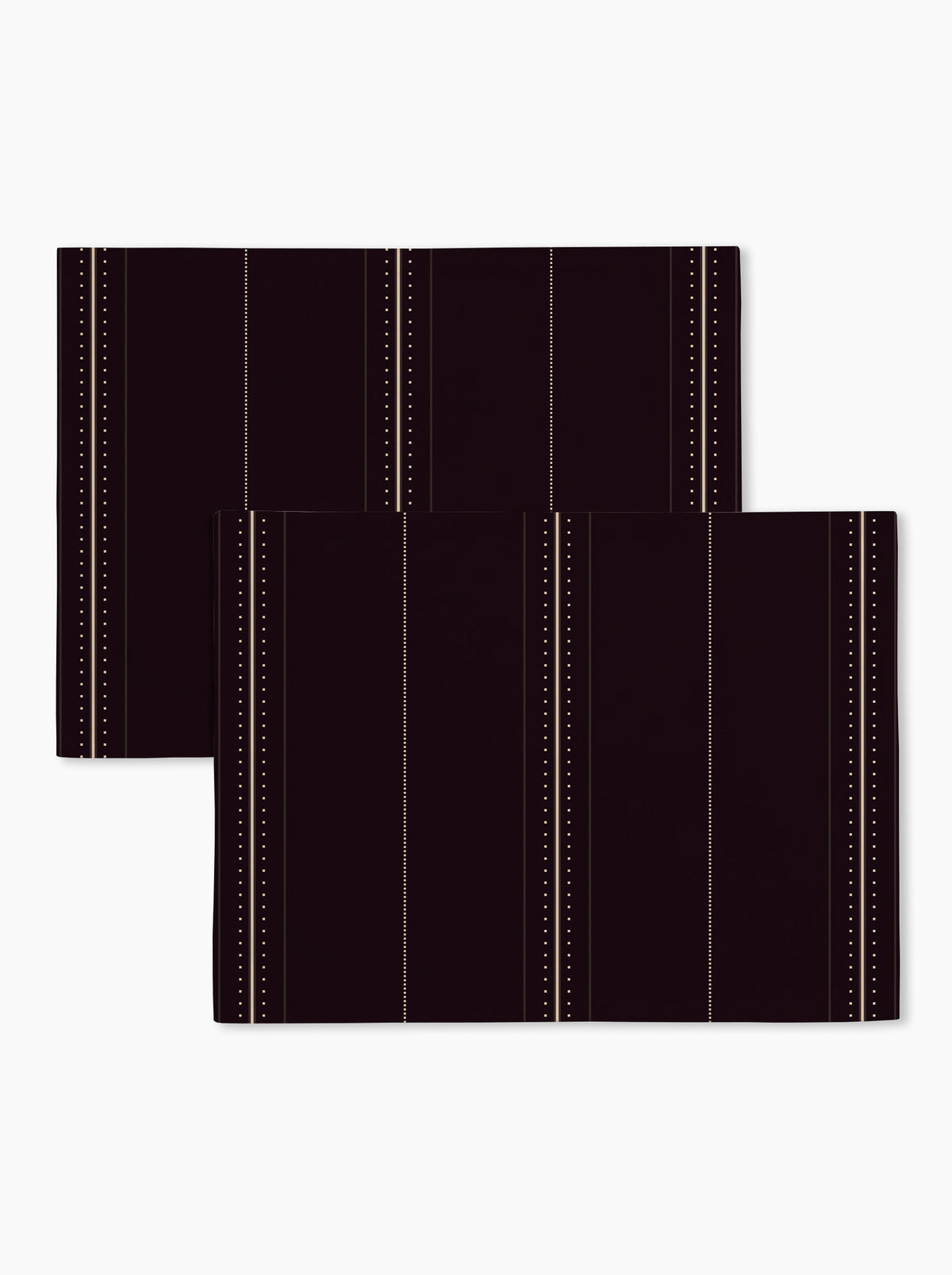 Lot de 2 sets de table — Rayure cadencée Brun fumé/crème