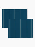 Lot de 2 sets de table — Rayure cadencée Bleu minéral/crème