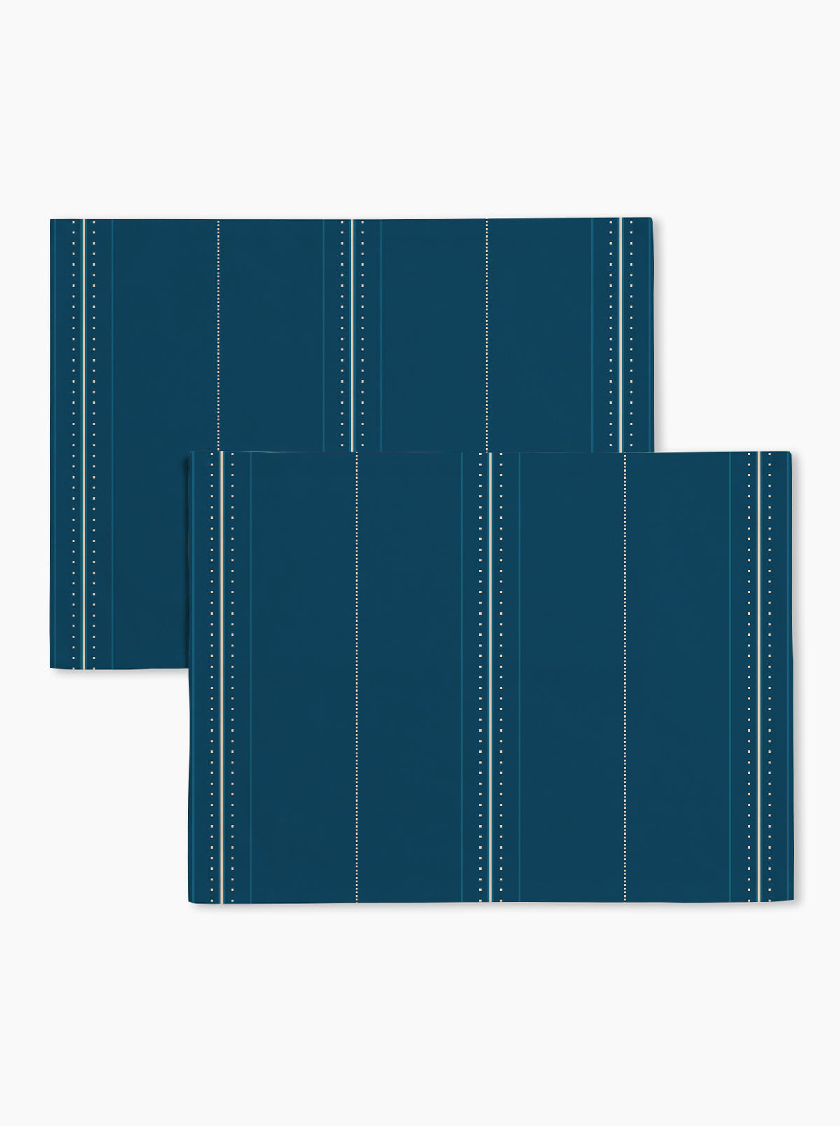 Lot de 2 sets de table — Rayure cadencée Bleu minéral/crème