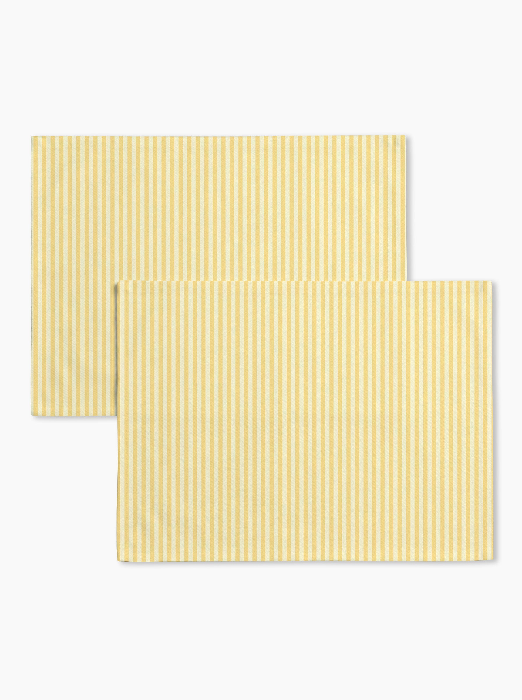 Lot de 2 sets de table — Rayures jaune/jaune pâle