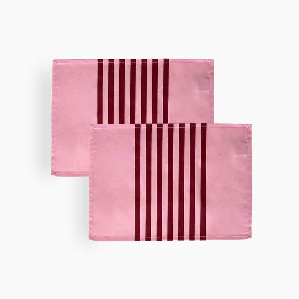 Lot de 2 sets de table rayés 一 Rose/grenade