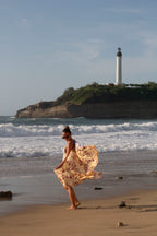 Voile de plage — Roseraie jaune/rose