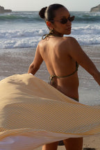 Voile de plage — Rayures jaune/jaune pâle