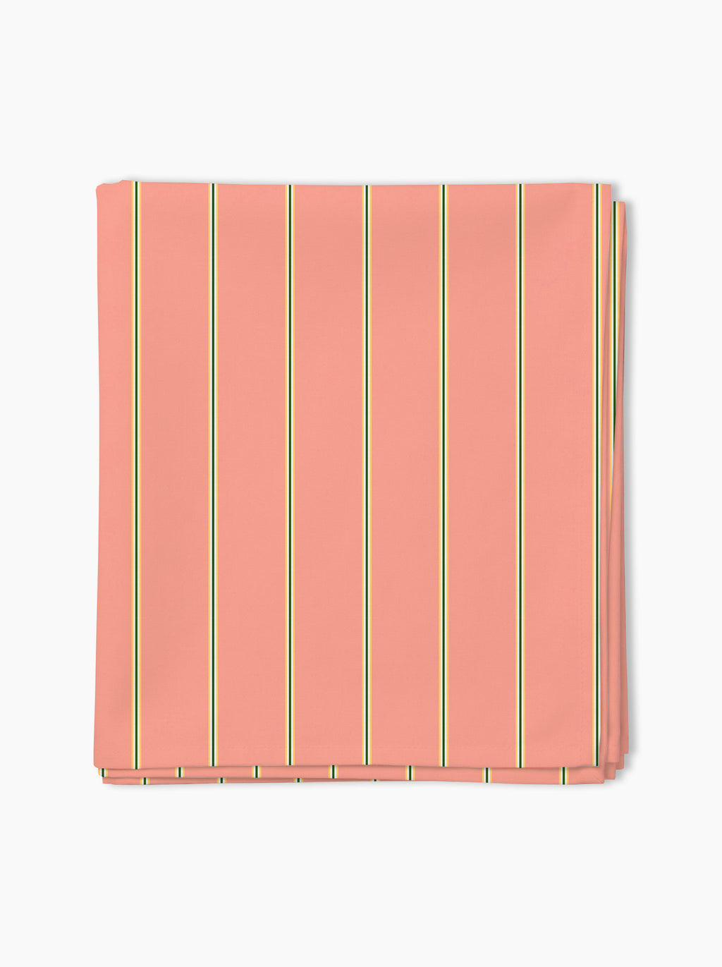 Voile de plage — Corail, rayures fines vert/jaune