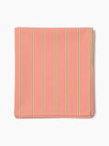 Voile de plage — Corail, rayures fines vert/jaune